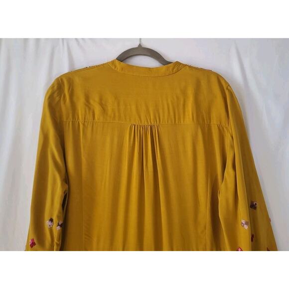 Anthropologie Floreat Womens Raella Yellow Embroidered Dress XL - Picture 8 of 8